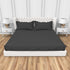 Alley Solid 100% Cotton 300 TC Fitted Sheet with 2 Pillow covers- Extra Soft - Easy Care- Hyperallergenic